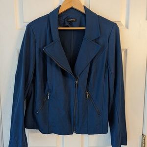 Lane Bryant Business Casual Zipper Jacket.  Yale Blue color. Stretch material.